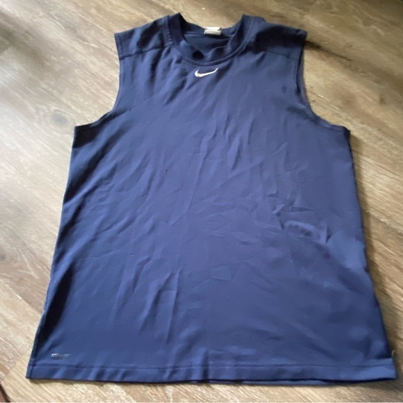 Nike Shirt Mens Sleeveless Blue Muscle Size Medium Has‎ Snags See All Photos - Picture 1 of 13